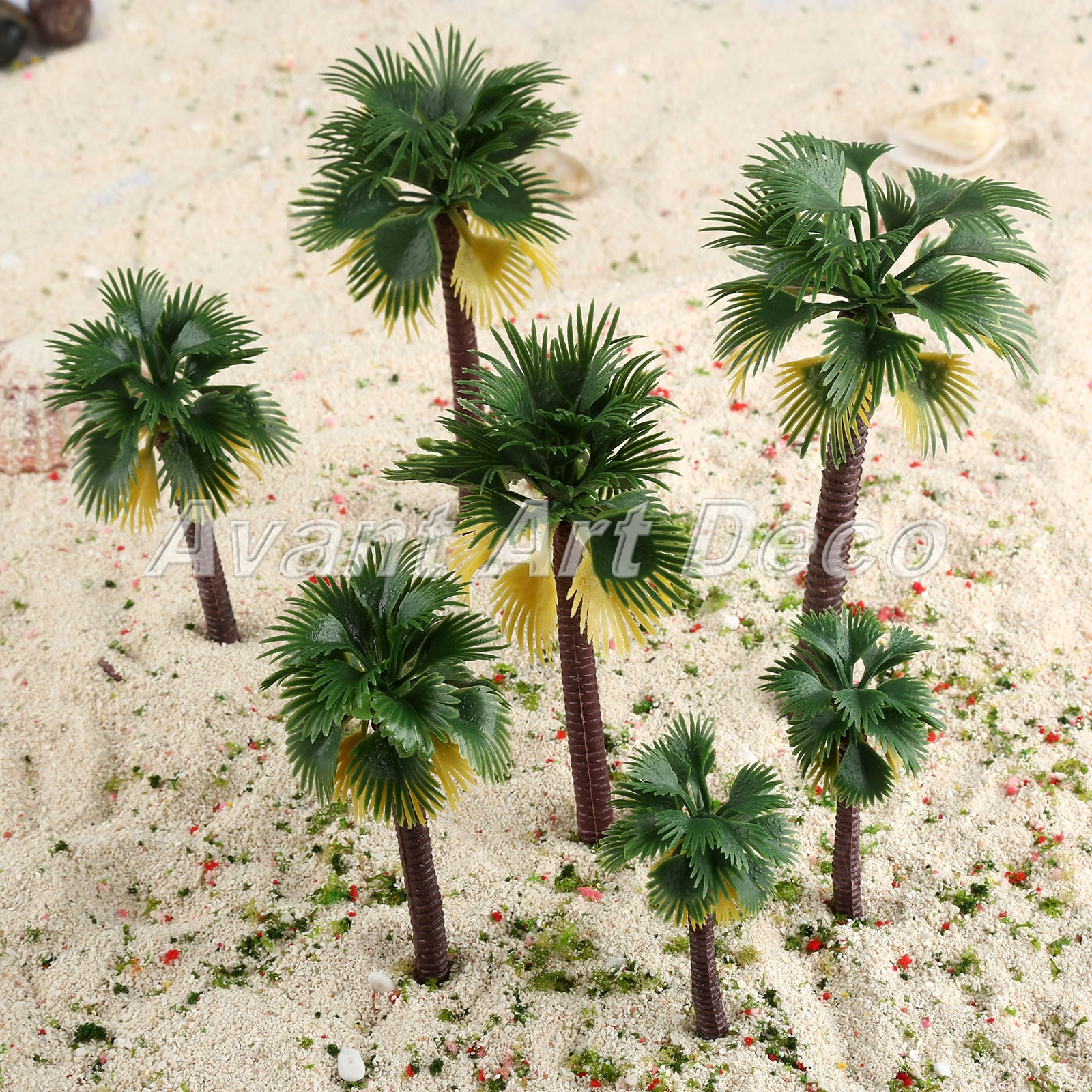 12pcs Tropical Palm Trees Model Layout Dollhouse Park Stree Scene HO OO ...