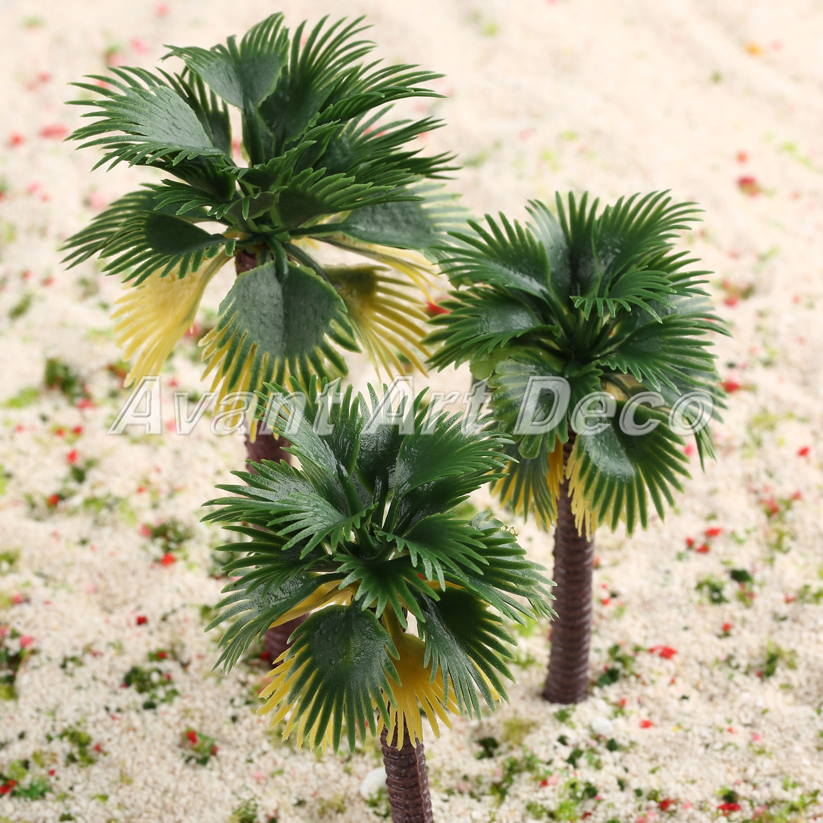 12pcs Tropical Palm Trees Model Layout Dollhouse Park Stree Scene HO OO ...